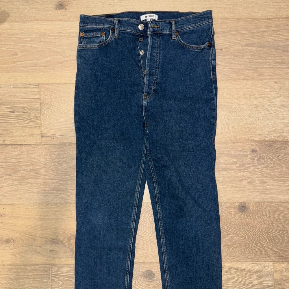 Re/Done '70s Ultra High Waist Stove Pipe Jeans Size 31 R